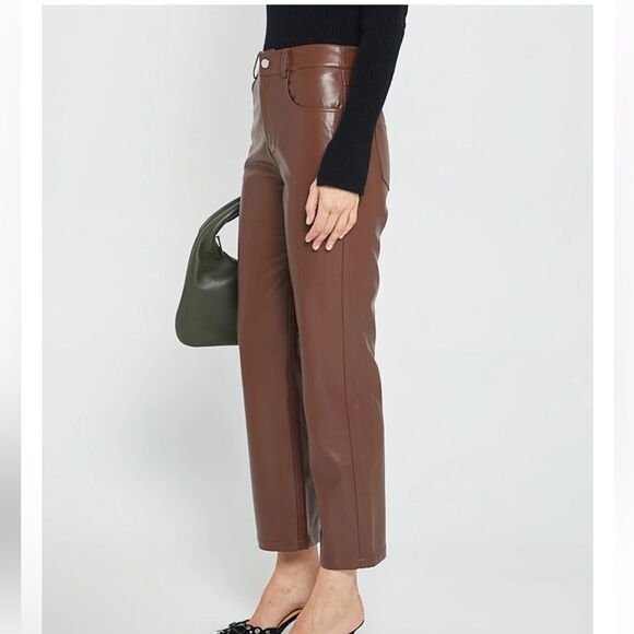 Kourt Tan Vegan Leather Pants(Size 2) - Picture 3 of 10